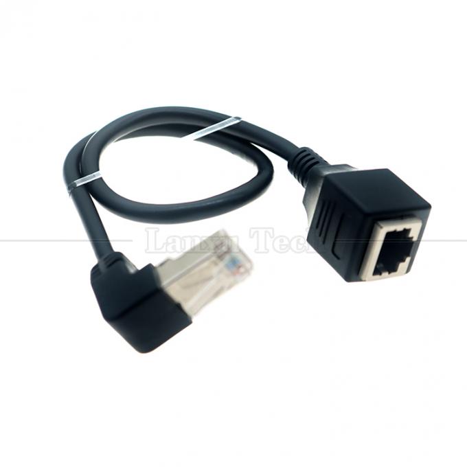 OEM STP UTP 90 Degree Right Angle RJ45 8P8C Male to RJ45 Female Socket Cat5e Ethernet Cable 1