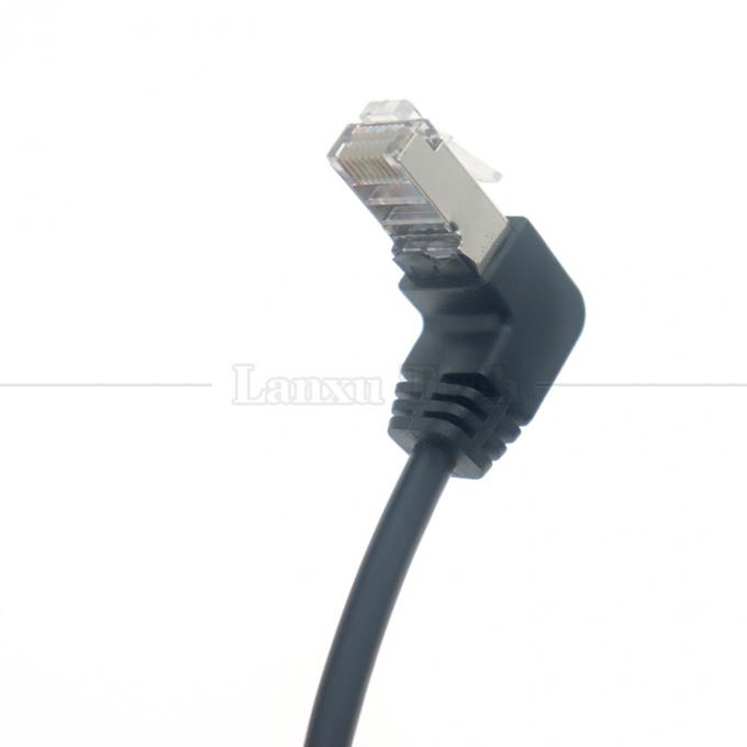 OEM STP UTP 90 Degree Right Angle RJ45 8P8C Male to RJ45 Female Socket Cat5e Ethernet Cable 3