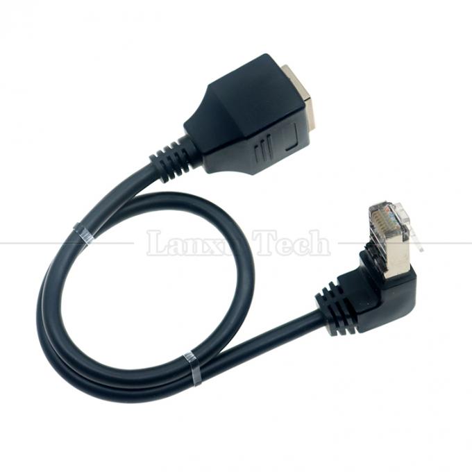 OEM STP UTP 90 Degree Right Angle RJ45 8P8C Male to RJ45 Female Socket Cat5e Ethernet Cable 4