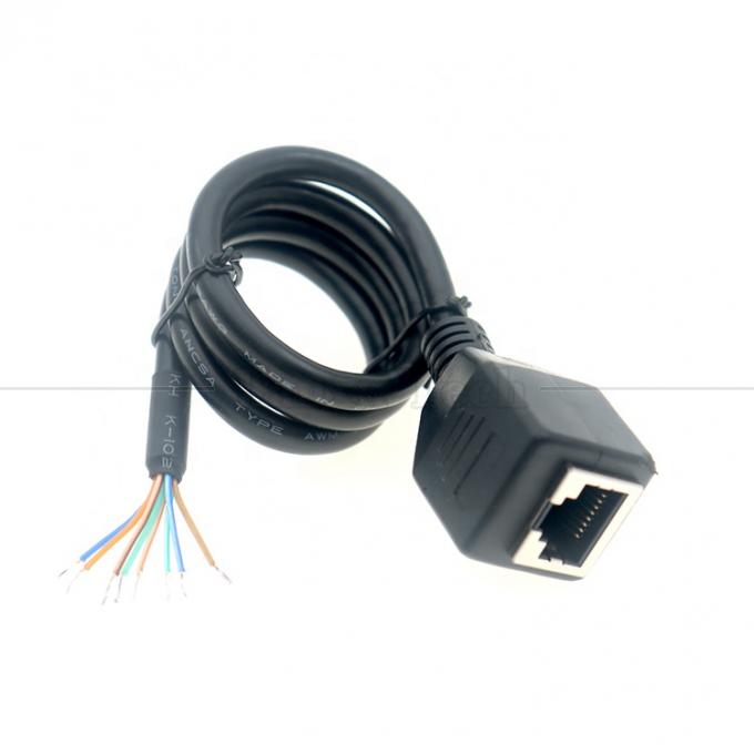 Female RJ45 Jack Socket to Open Tinned Soldering 8 Wires Bare End  Pigtail Ethernet Network Patch Lan Cable 0