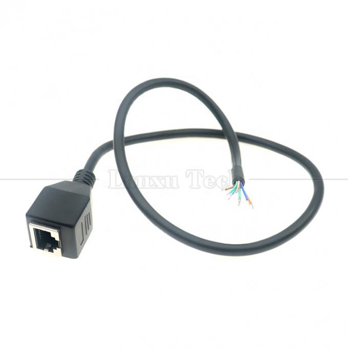 Female RJ45 Jack Socket to Open Tinned Soldering 8 Wires Bare End  Pigtail Ethernet Network Patch Lan Cable 3