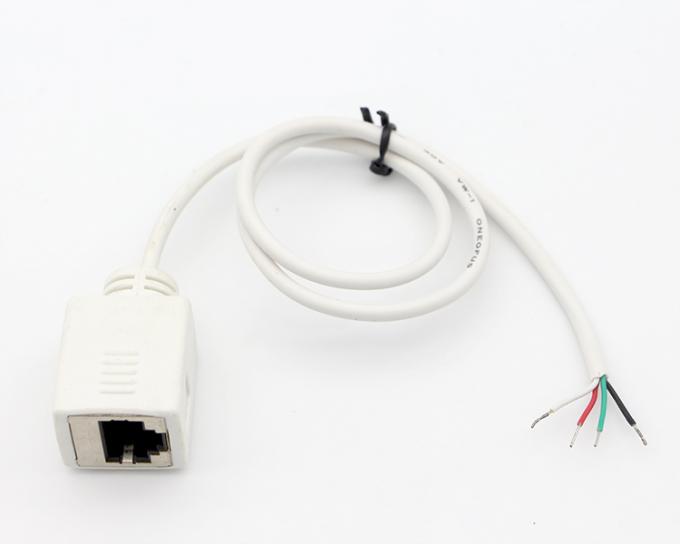 Customization White Female RJ45 Socket To Open Tinned Soldering 4 Wires Bare End  Pigtail Cable 3