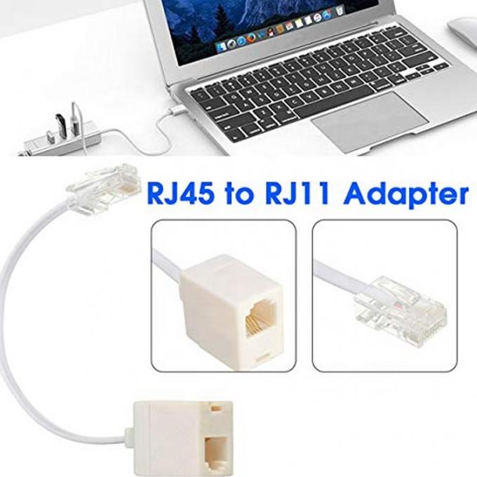 Ethernet RJ45 8P8C Male to Telephone RJ11 4P4C Female Socket ADSL Connector Converter Extension Cable Adapter 5