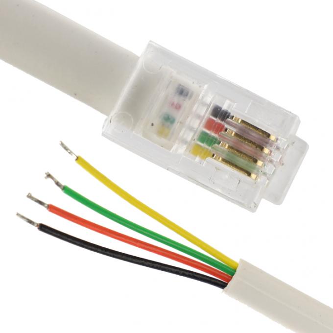 Customized 1m 2m 3m RJ9 RJ11 Male 4p4c to Stripped Tinned Wire Open End Cable 0