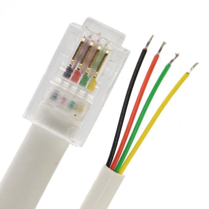 Customized 1m 2m 3m RJ9 RJ11 Male 4p4c to Stripped Tinned Wire Open End Cable 1