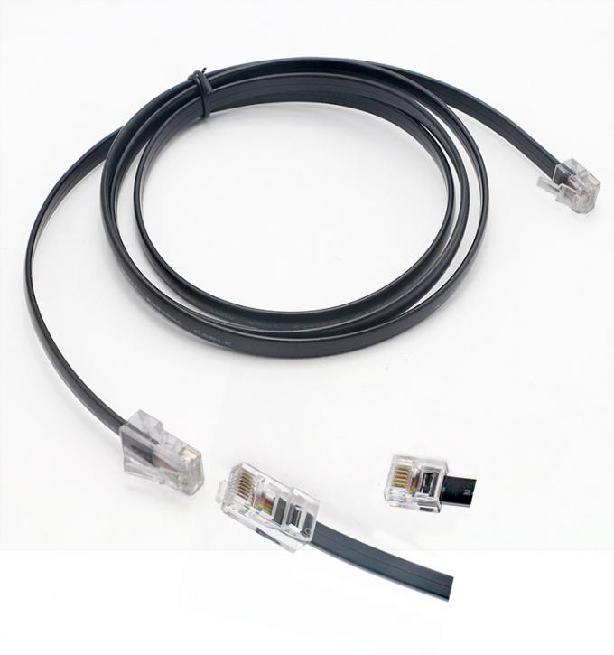Custom Black RJ45 8P8C to DSL RJ11 6P4C Telephone Modem Wan Cable 0
