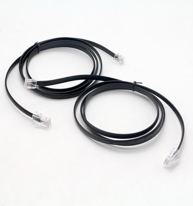 Custom Black RJ45 8P8C to DSL RJ11 6P4C Telephone Modem Wan Cable 4