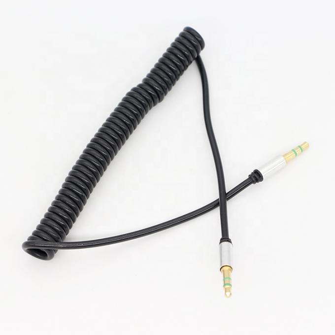 CUSTOM 1M  2M 3M Coil Spiral Spring Male to Male 3.5mm Jack Stereo Aux Audio Cable 1