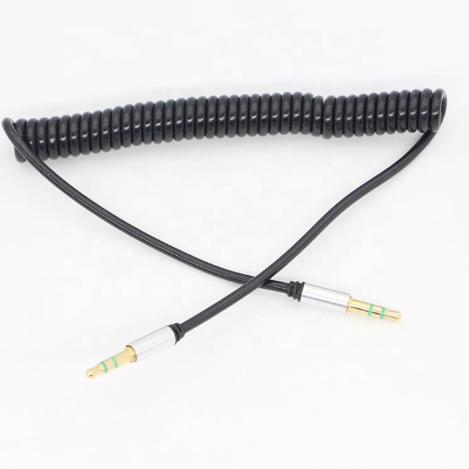 CUSTOM 1M  2M 3M Coil Spiral Spring Male to Male 3.5mm Jack Stereo Aux Audio Cable 0