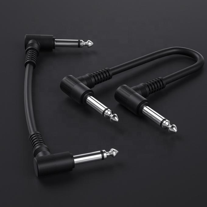Custom 15cm 90 Degree Angle 1/4 TS Jack Electric Instrument Guitar Patch Cable 2