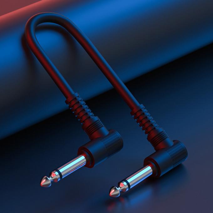 Custom 15cm 90 Degree Angle 1/4 TS Jack Electric Instrument Guitar Patch Cable 6
