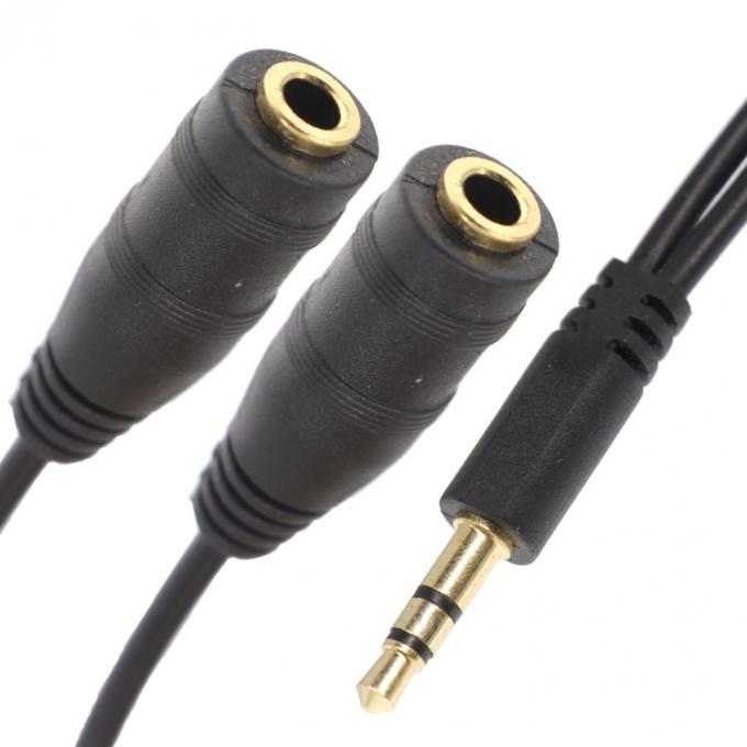 1 Male To 2 Female Split 3.5mm Stereo Jack Headphone Audio Y Splitter Cable 0