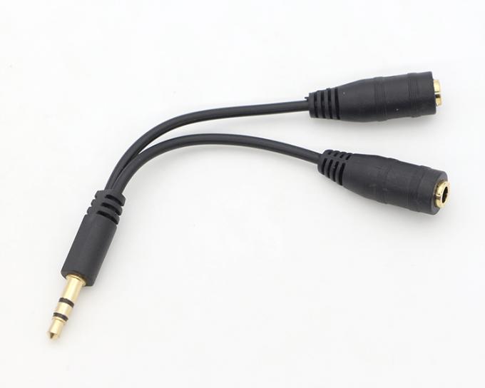 1 Male To 2 Female Split 3.5mm Stereo Jack Headphone Audio Y Splitter Cable 4