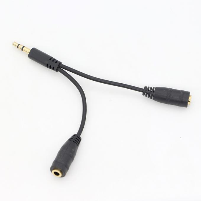 1 Male To 2 Female Split 3.5mm Stereo Jack Headphone Audio Y Splitter Cable 3