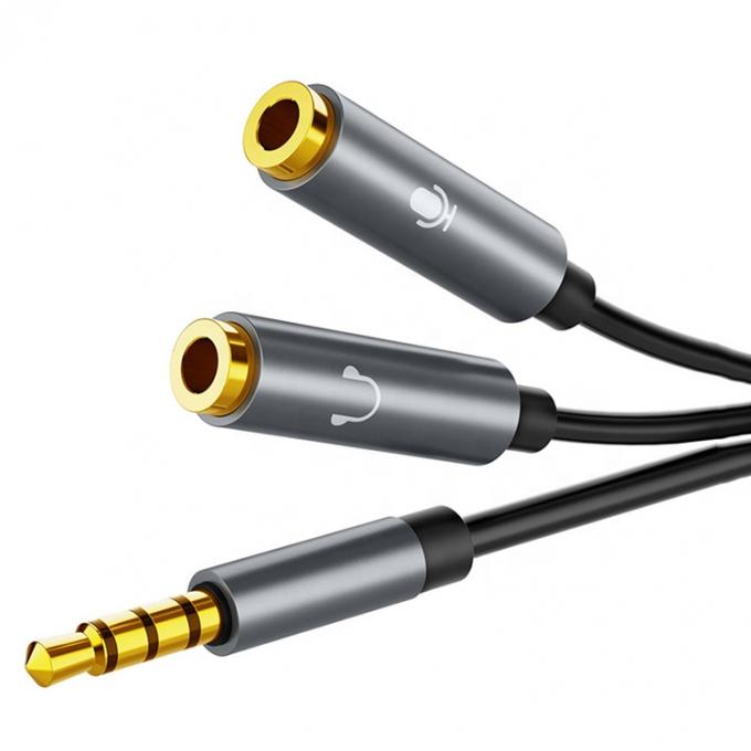 1 Male to 2 Female Headset Y Splitter 3.5mm Jack Audio Splitter Cable 1
