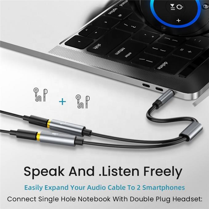 1 Male to 2 Female Headset Y Splitter 3.5mm Jack Audio Splitter Cable 6
