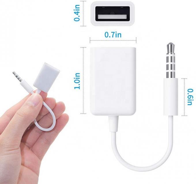 USB 2.0 Female to 3.5mm Jack 3 Poles AUX Converter Adapter for Car Audio Speaker 3