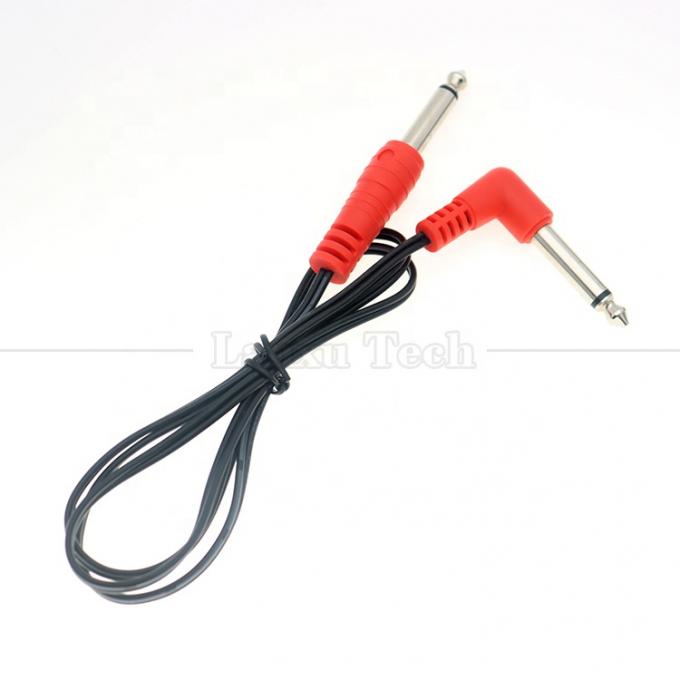 90 Degree Right Angle to Straight 6.35mm TS Jack Stereo Audio Cable for Gui tar Pedal 0