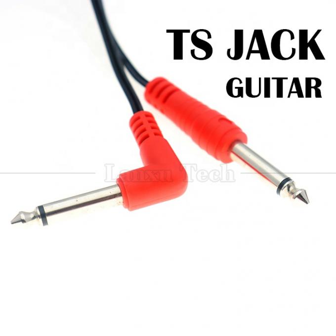 90 Degree Right Angle to Straight 6.35mm TS Jack Stereo Audio Cable for Gui tar Pedal 1