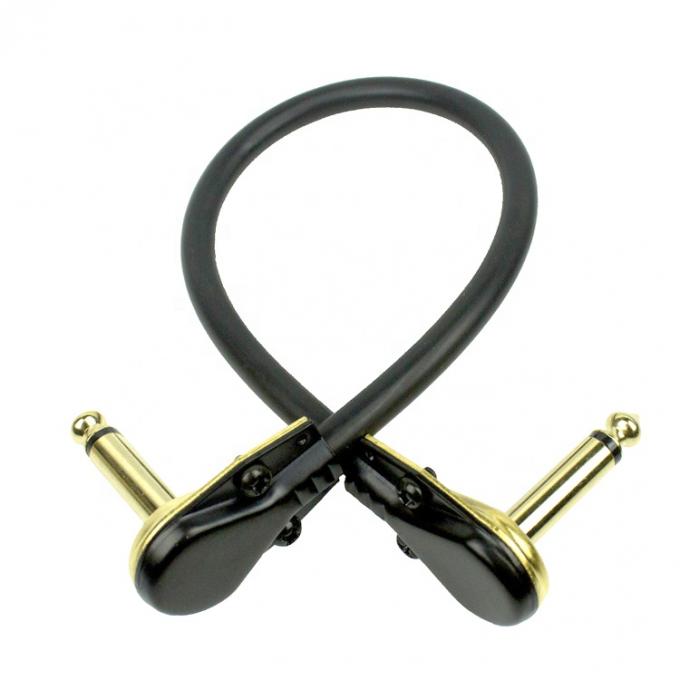 1/4 Inch Golden Right Angle Mono TS Jack Instrument Cord Guitar Patch Cable 2
