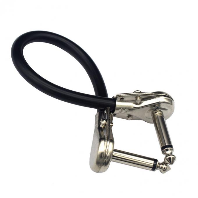 1/4 Inch Golden Right Angle Mono TS Jack Instrument Cord Guitar Patch Cable 1