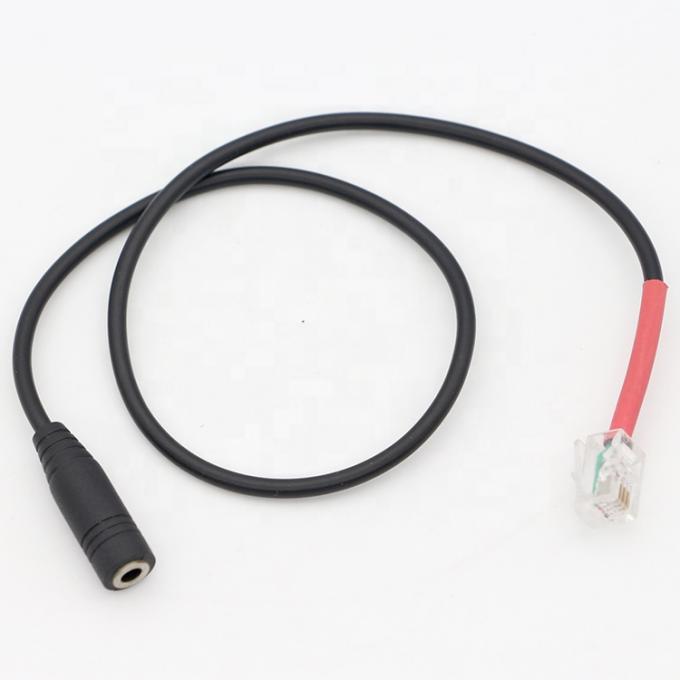 RJ9 RJ10 to Female 3.5mm CTIA Plug Audio Jack Headset Adapter Cable for Office Phone 0