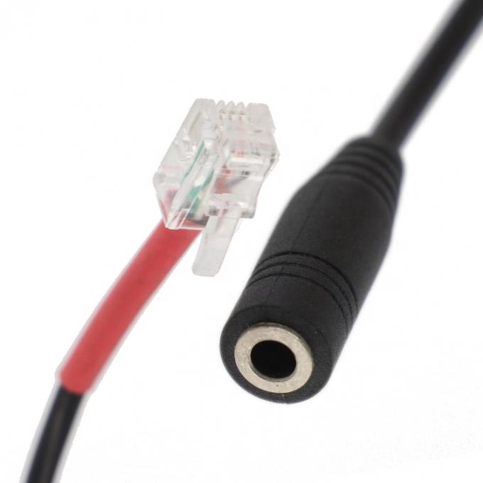 RJ9 RJ10 to Female 3.5mm CTIA Plug Audio Jack Headset Adapter Cable for Office Phone 4