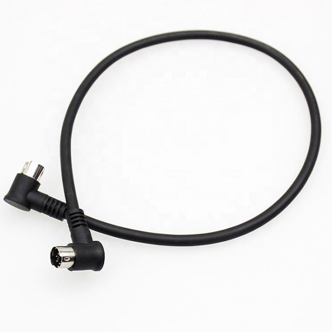 Custom 1M 2M 3M Shield 90 Degree Right Angle S Video Male to Male 7 Pin Mini Din Extension Cable 5