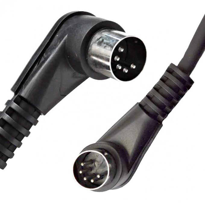 CUSTOM Factory Shield Right Angle Male to Male 5 Pin Din Connector Midi Cable 0