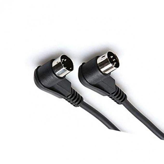CUSTOM Factory Shield Right Angle Male to Male 5 Pin Din Connector Midi Cable 3