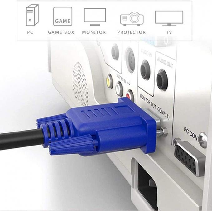 OEM 1.5m  1080P  Male to Male Female HD DB 15 PIN VGA To VGA Monitor Cable for PC Computer 2