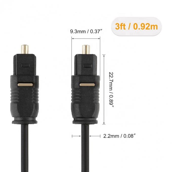 High Quality Thin 1M 2 M 3M 5M Fiber Optic Toslink Spdif Gold Optical Digital Audio Cable 5