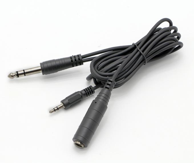 Y Splitter Male to Female 6.35mm 3.5mm TRS Microphone Stereo Jack Audio Cable 0