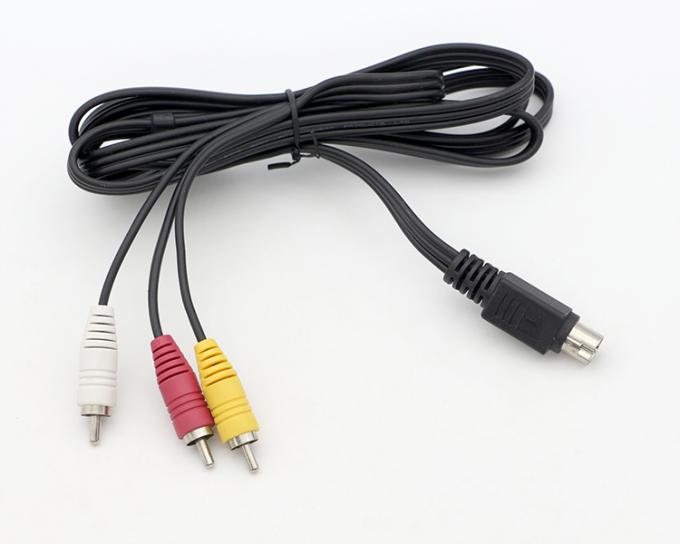 9 Pin Mini Din to 3 RCA S Video Audio Cable for TV Displays Audio Video Receiver 0