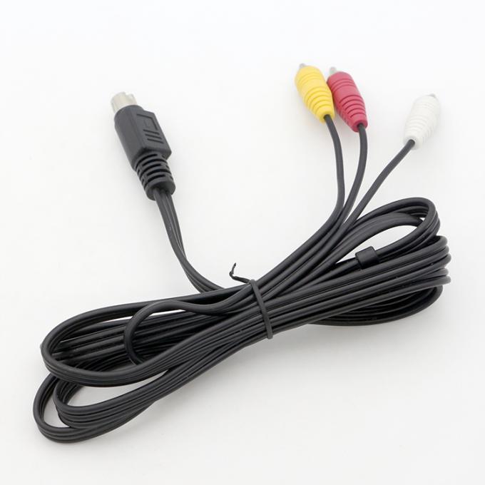 9 Pin Mini Din to 3 RCA S Video Audio Cable for TV Displays Audio Video Receiver 4