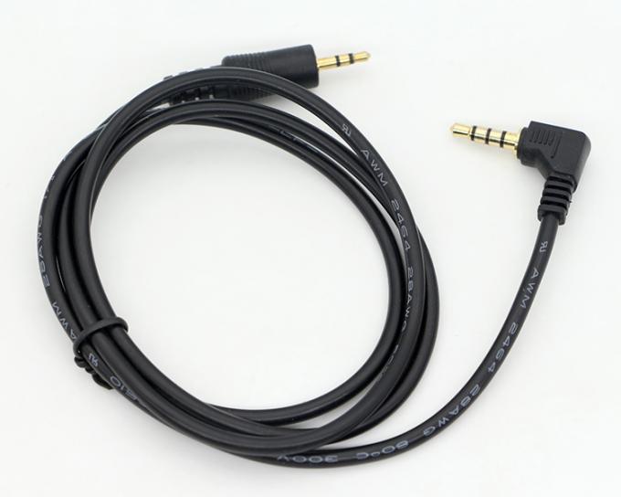 Custom 3 Pole Right Angle 2.5mm TRS to 3.5mm Mono TRRS Aux Stereo Audio Jack Cable 4