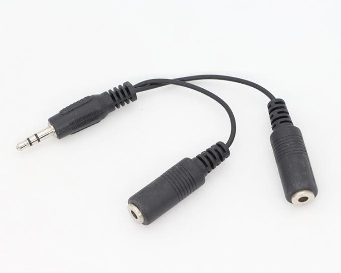 CUSTOM 3.5mm Jack 1 male to 2 Female Y Splitter Headphone Jack Mic PC Audio TRS Splitter Cable 0
