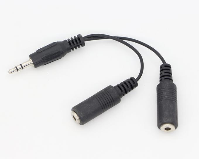 CUSTOM 3.5mm Jack 1 male to 2 Female Y Splitter Headphone Jack Mic PC Audio TRS Splitter Cable 4