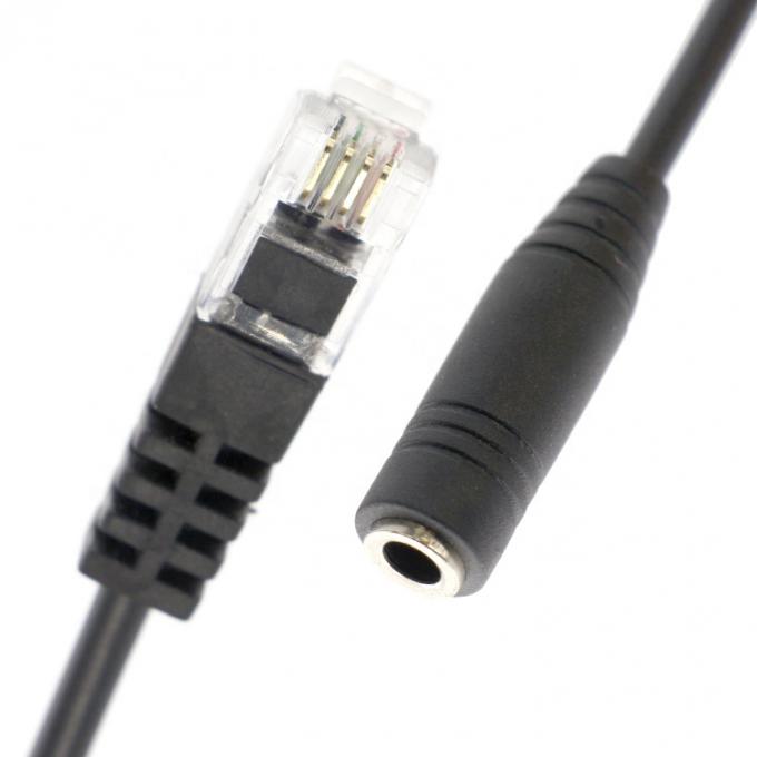 OEM RJ9 RJ10 to Female 3.5mm CTIA Plug Audio Jack Headset Adapter Cable for Telephone 2