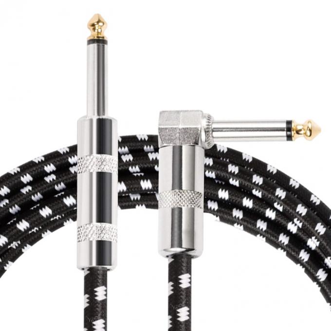 OEM 1M 1/4 Inch 6.35mm TS Right Angle Instrument Accessories Bass Amplifier Pedal Guitar Jack Patch Cable 1