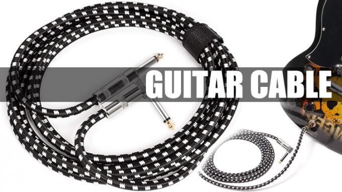 OEM 1M 1/4 Inch 6.35mm TS Right Angle Instrument Accessories Bass Amplifier Pedal Guitar Jack Patch Cable 2