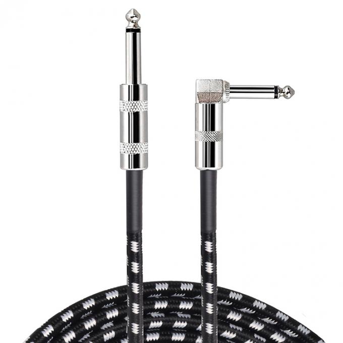 OEM 1M 1/4 Inch 6.35mm TS Right Angle Instrument Accessories Bass Amplifier Pedal Guitar Jack Patch Cable 4