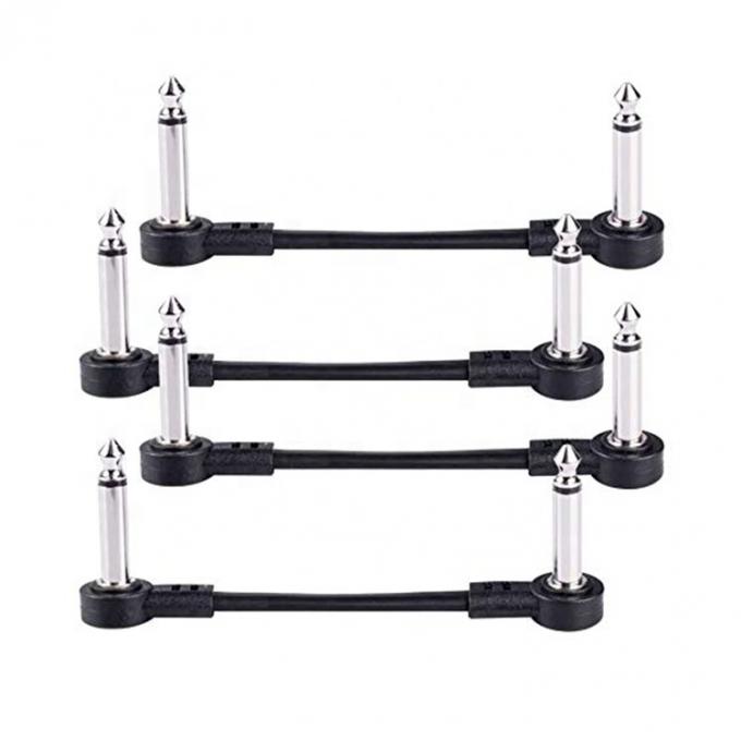 Custom Short 90 Degree Angle 1/4 inch TS Jack Electric Instrument Guitar Patch Cable 3
