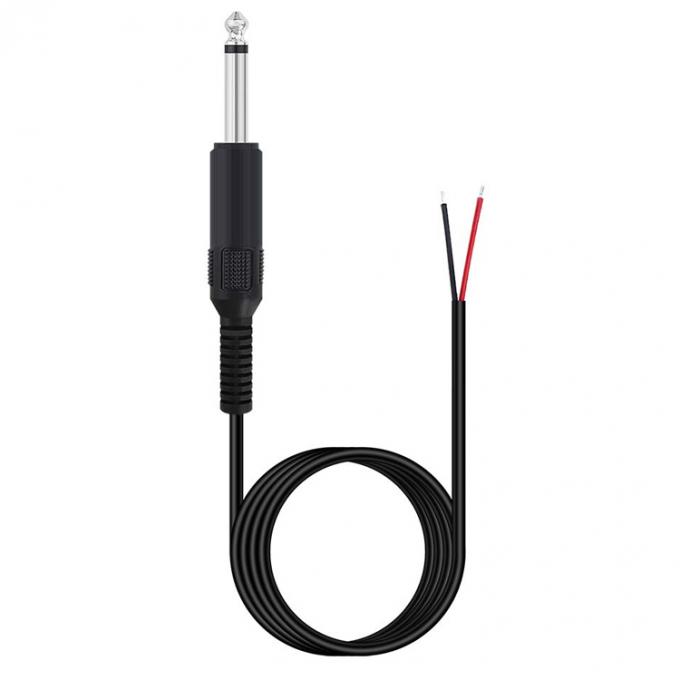 6.35mm 1/4 Inch TS 2 Ploes Jack Mono Male Audio Plug to Bare Wire Open End Cable for Microphone 0