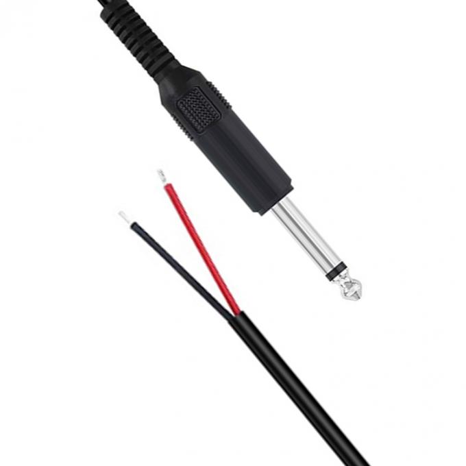 6.35mm 1/4 Inch TS 2 Ploes Jack Mono Male Audio Plug to Bare Wire Open End Cable for Microphone 1