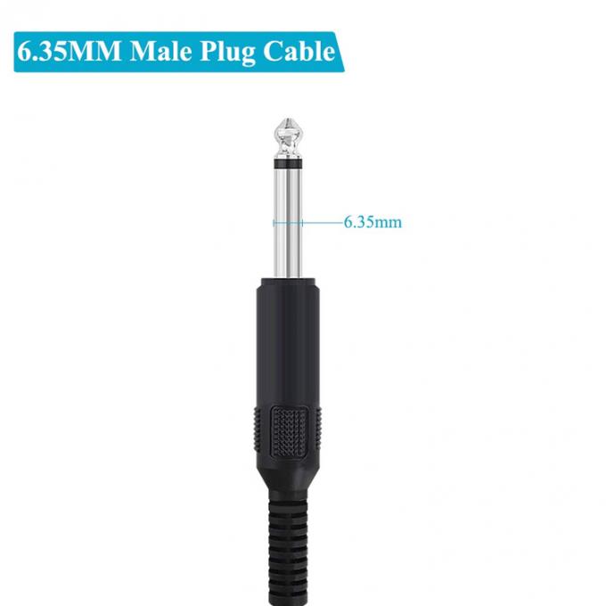 6.35mm 1/4 Inch TS 2 Ploes Jack Mono Male Audio Plug to Bare Wire Open End Cable for Microphone 3