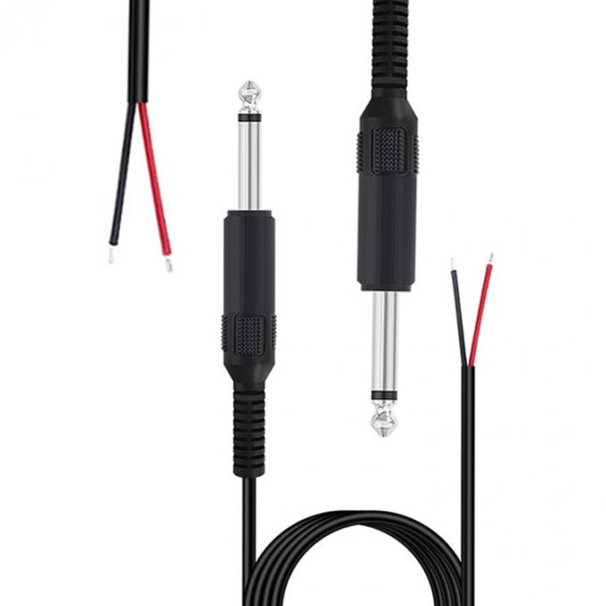 6.35mm 1/4 Inch TS 2 Ploes Jack Mono Male Audio Plug to Bare Wire Open End Cable for Microphone 4