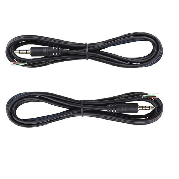 Custom 4 Poles TRRS 3.5mm Stereo Audio Jack to Stripped Pigtail Tinned Bare Wire End Cable 4