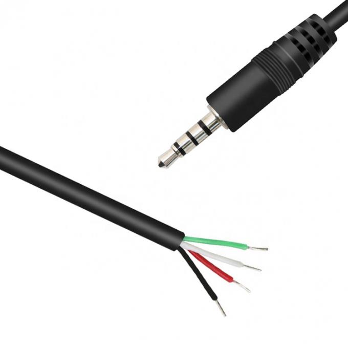 Custom 4 Poles TRRS 3.5mm Stereo Audio Jack to Stripped Pigtail Tinned Bare Wire End Cable 3