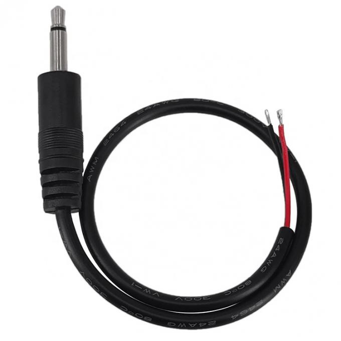 Custom 2 Poles TS 3.5mm Stereo Audio Mono Jack Male Plug to Stripped Pigtail Tinned Bare Wire End Cable 4